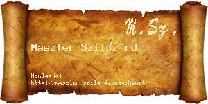 Maszler Szilárd névjegykártya