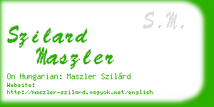 szilard maszler business card