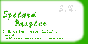 szilard maszler business card